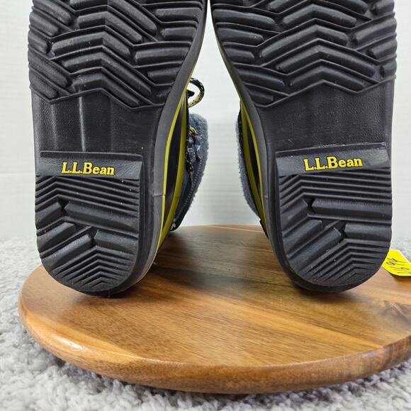 L.L.Bean Blue Suede Leather Black Winter Snow Pac Duck Boots Kids size 4 295601 - Picture 11 of 13